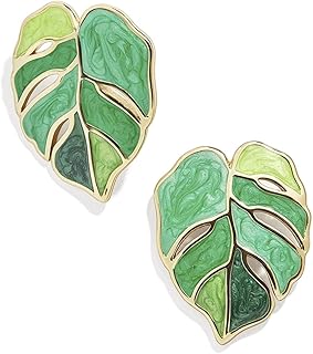 Boucles d'oreilles bohèmes feuille verte pour femme, bijoux en émail pour femme, boucles