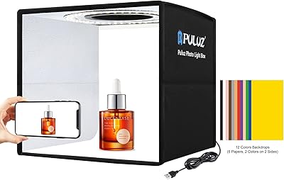 Puluz photography studio box, mini boîte à lumière led pliable avec anneau lumineux