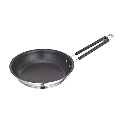 Poêle à frire antiadhésive camero en acier inoxydable, 3,2 l - argent