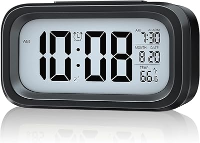 Nikomi® réveil numérique intelligent créatif avec veilleuse, horloge électronique à piles avec lumière