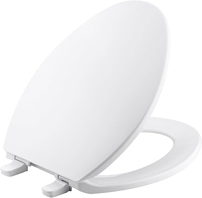 Kohler previa k-4774-0 lunette de toilette longue blanche avec charnières à dégagement rapide