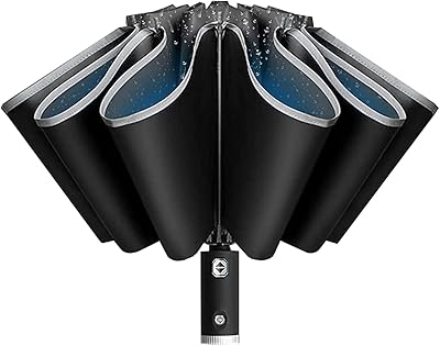 Parapluie pliant automatique coupe-vent inversé résistant aux uv léger portable pour sac