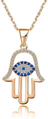 Collier main de hamsa mauvais œil en bandoulière plaqué or 14 carats troisième