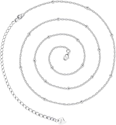 Chaîne de taille réglable en argent sterling avec perles pour femme, chaîne