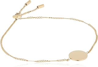 Bracelet chaîne en acier inoxydable avec disque coulissant pour femme, or, acier inoxydable