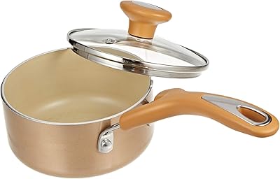 Poêle antiadhésive mayar avec couvercle doublé - 0,9 l, 14 cm - beige