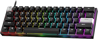 Clavier de jeu fantech mechanical frost avec fil 60 % rvb remplaçable à