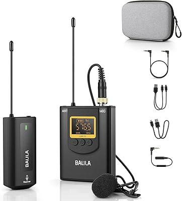 Système de microphone cravate sans fil balila uhf double double pour iphone android
