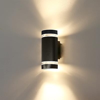 Applique murale d'extérieur hlf flight en aluminium, lampe de jardin étanche ip44, lampe