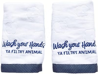 Lot de 2 serviettes de luxe ultra douces 100 % coton avec motifs