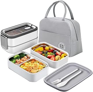 Boîte à bento isolée hermétique en acier inoxydable duav, contenants alimentaires avec 2