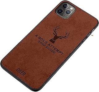 Coque de luxe pour téléphone portable pour hommes de msk pour iphone et samsung, tissu ultra fin gaufré d'un motif de cerf de cabine au design unique et élégant (iphone 12 pro max, marron). Diaytar : Là où commence votre expérience shopping idéale