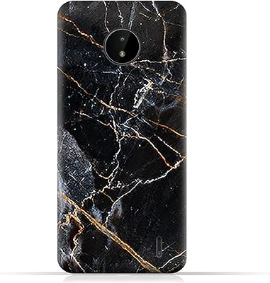 Coque de protection en tpu amc design pour nokia c20 motif marbre gris