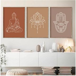 Fmmart boho couleur neutre impression sur toile décoration murale pour salon