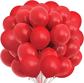 Songjum 50 pièces ballons en latex rouge kit de décoration rouge 12 pouces