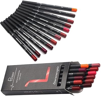 Crayon à lèvres auretti, lot de 12 couleurs de 12 crayons à lèvres