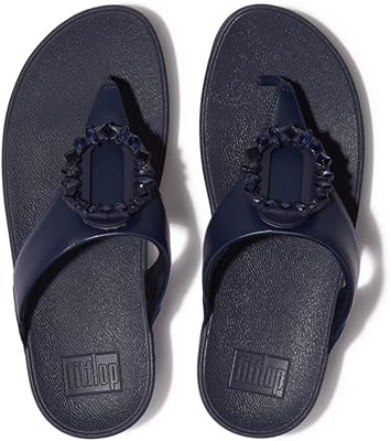 Sandale lulu toboost avec bords en cristal pour femme, bleu marine foncé, 36