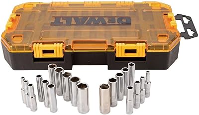 Jeu de douilles profondes dewalt, 20 pièces, entraînement métrique 1/4" (dwmt73811)