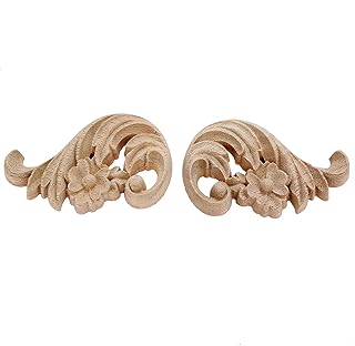 2 pièces décalcomanies d'angle en bois sans terme cadre appliqué figurines décoratives miniatures