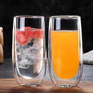 Tasse à jus en verre borosilicate à double paroi iris design - lot