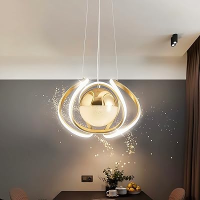 Lustre doré moderne hua qiang wang, plafonnier led 3 couleurs pour chambre à
