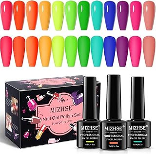 Coffret de vernis à ongles gel mizzi neon, de couleurs vert vif, rose