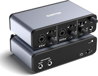 Interface audio usb 2i2 avec alimentation fantôme 48 v 24 bits/192 khz