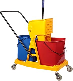 Vadrouille à double seau moonlight avec presse-agrumes et chariot - multicolore, (46 litres)