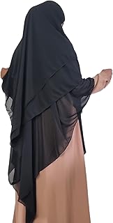 Hijab islamique long en forme de triangle à 3 couches yakin, taille xl