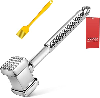 Marteau d'attendrisseur de viande en fonte d'acier inoxydable vovoly 304, attendrisseur de maillet