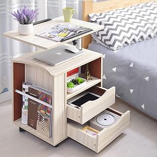 Table de chevet, table à roulettes en bois pour ordinateur portable, table d'appoint