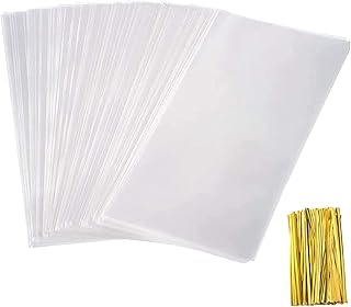 Sacs en cellophane, 100 pièces, sacs alimentaires en cellophane pour emballage cadeau, fête