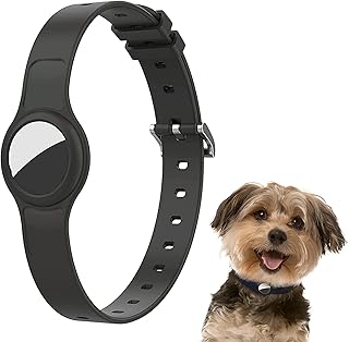 Collier pour chien airtag avec porte-clés support pour chat en silicone anti-perte