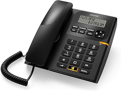 Téléphone fixe filaire alcatel t-58 avec identification de l'appelant et haut-parleur au design