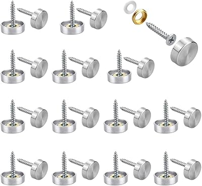 24 vis de miroir zakoda 16 mm en acier inoxydable, vis de couverture