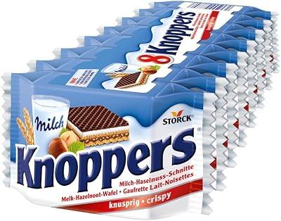 Gaufrettes au lait croustillant et aux noisettes knoppers au chocolat allemand, ensemble