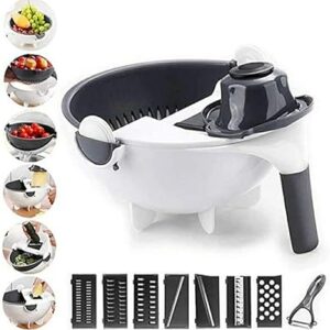 Clickmart hachoir à légumes 9 en 1 - trancheuse à fruits et légumes, trancheuse à fruits, trancheuse à fruits, broyeur réglable, coupe-légumes avec récipient de rangement pour égouttoir, outil de cuisine, 2l. Optimisez votre budget avec Diaytar Sénégal