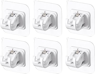 Supports de tringle à rideaux autocollants chucksmore, 6 pièces (blanc)