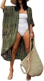 Maillot de bain kimono long tie-dye spécifique b pour femme