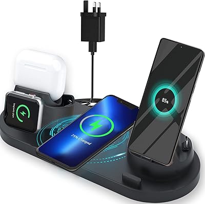 Chargeur sans fil 6 en 1 support de chargeur multifonctionnel chargement pour apple