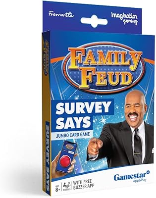 Jeu de cartes d'enquête family feud jumbo edition, 49 cartes de questions géantes