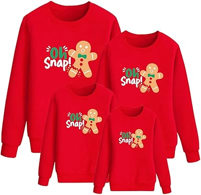 Pull de noël assorti à la famille sweat-shirt bonhomme en pain