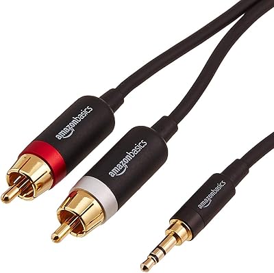 Câble audio stéréo amazonbasics avec adaptateur rca 3,5 mm vers 2 mâles