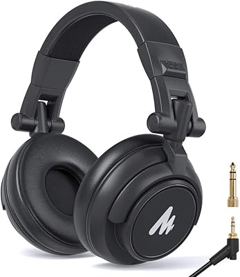 Maono au-mh601 casque dj de studio professionnel, prise supra-auriculaire détachable et câble