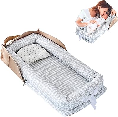 Lit de bébé portable respirant 100 % coton, lit de couchage confortable