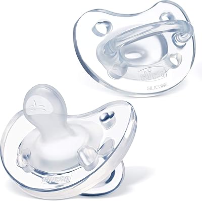 Sucette chicco 100% silicone souple pour bébés de 0 à 6 mois, tétine