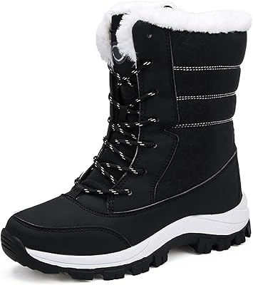 Bottes de neige pour femmes hiver épais chaud haut à lacets bottes