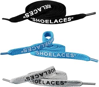 3 paires de lacets de rechange en tissu imprimé avec texte pour baskets