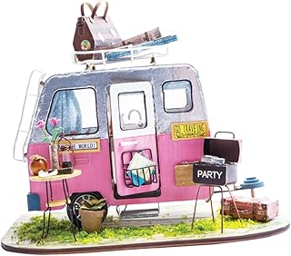 Toyvian diy maison de poupée en bois diy maison modèle cadeau suite artisanat