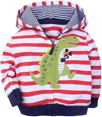Veste à capuche rayée rouge et blanche pour garçon
